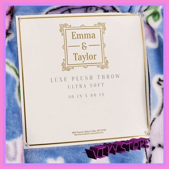 💕 NWT Emma & Taylor Ultra Soft Plush Throw Blanket 50x60 #7150 💕 - Picture 2 of 5